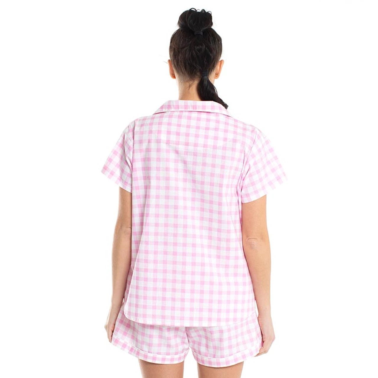 Gingham Pajamas Short Set in Pink | Button Top and Shorts Sleepwear [Sizes SM-L] by The Bullish Store