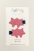 Gingham Stars Hair Clips Hair Accessories La Vie Bien Gingham Stars Hair Clips