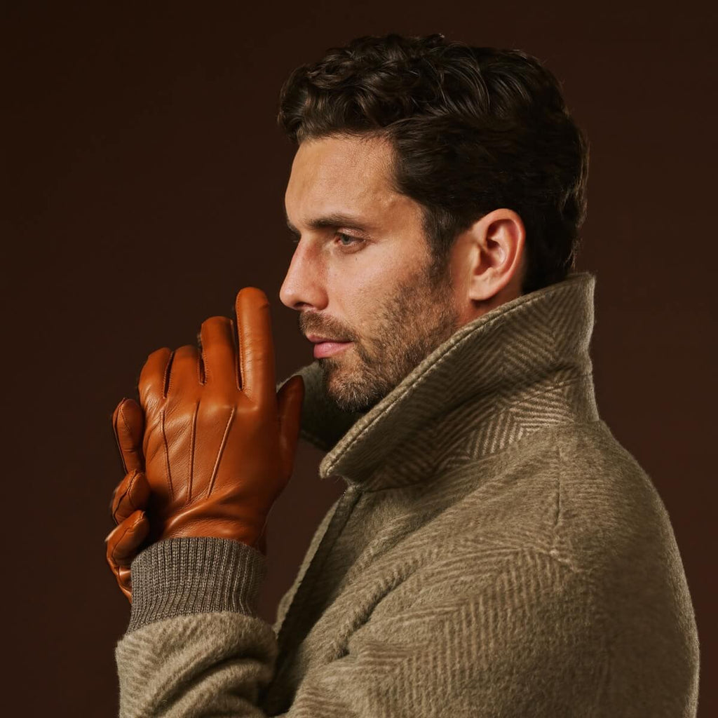 Giovanni (cognac) - Classic Italian lambskin leather gloves with cashmere lining winter gloves La Vie Bien Giovanni (cognac) - Classic Italian lambskin leather gloves with cashmere lining