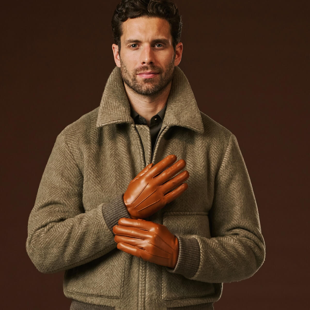 Giovanni (cognac) - Classic Italian lambskin leather gloves with cashmere lining winter gloves La Vie Bien Giovanni (cognac) - Classic Italian lambskin leather gloves with cashmere lining
