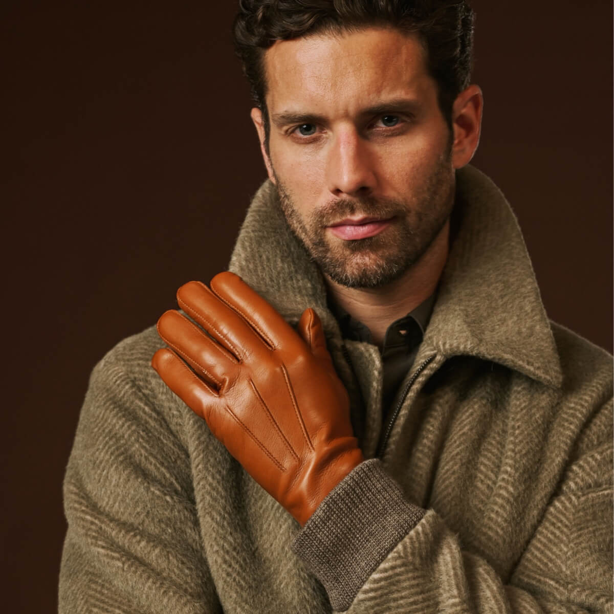 Giovanni (cognac) - Classic Italian lambskin leather gloves with cashmere lining winter gloves La Vie Bien Giovanni (cognac) - Classic Italian lambskin leather gloves with cashmere lining