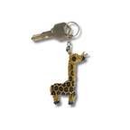 Giraffe Seed Bead Handcrafted Key Chain - Mexico Keychains La Vie Bien Giraffe Seed Bead Handcrafted Key Chain - Mexico