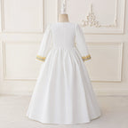 Girls Embroidered Kaftan Dress with Jeweled Belt(MKG021) La Vie Bien Girls Embroidered Kaftan Dress with Jeweled Belt(MKG021)