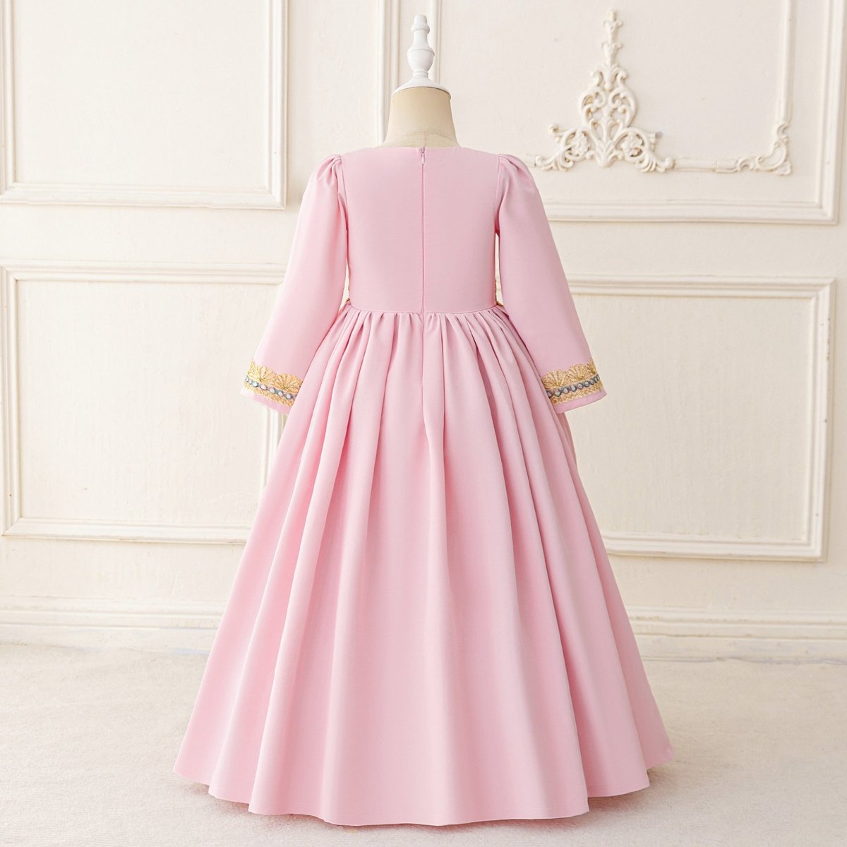 Girls Embroidered Kaftan Dress with Jeweled Belt(MKG021) La Vie Bien Girls Embroidered Kaftan Dress with Jeweled Belt(MKG021)