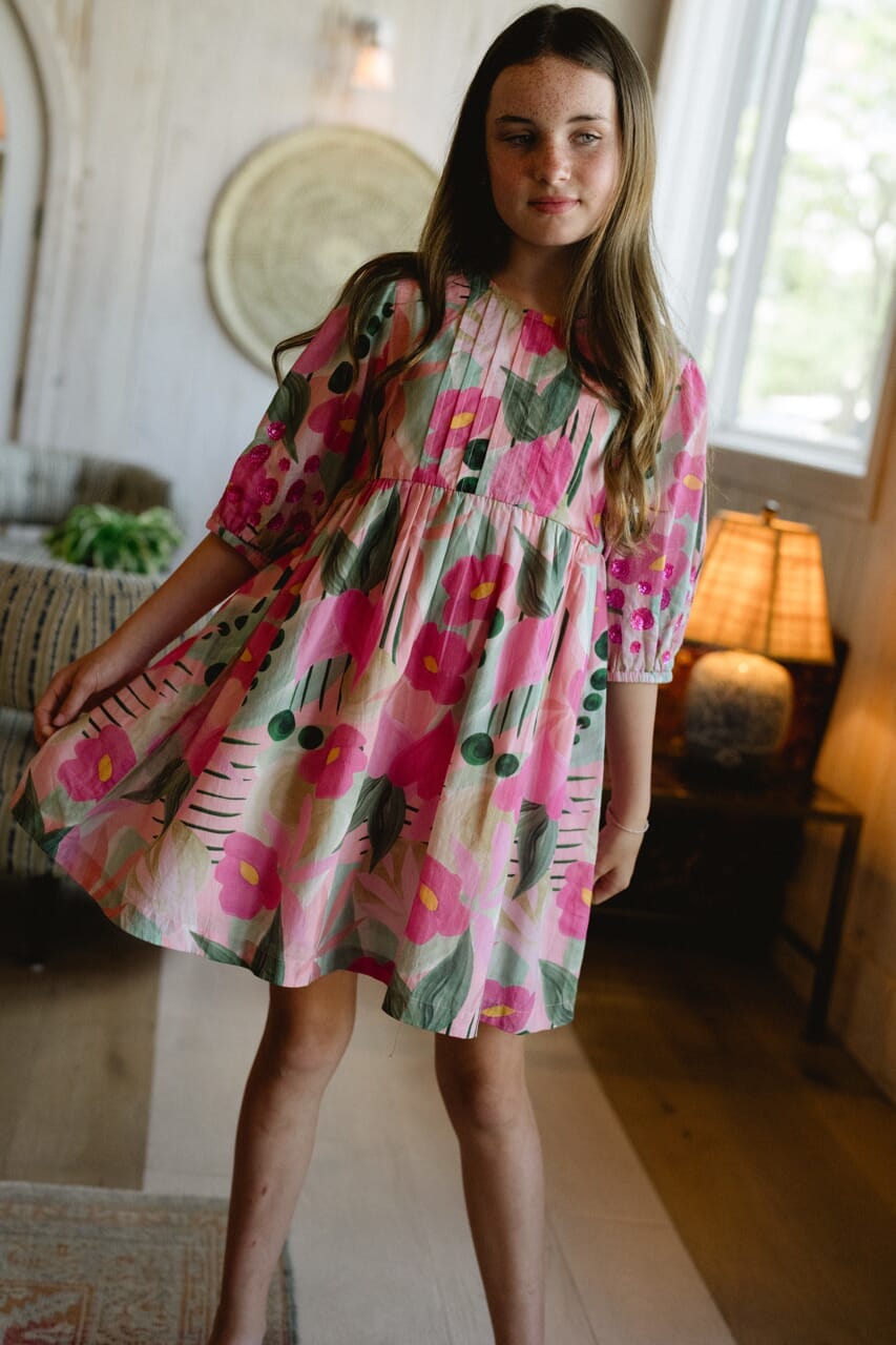 Girls Eva Dress - Frosted Blush