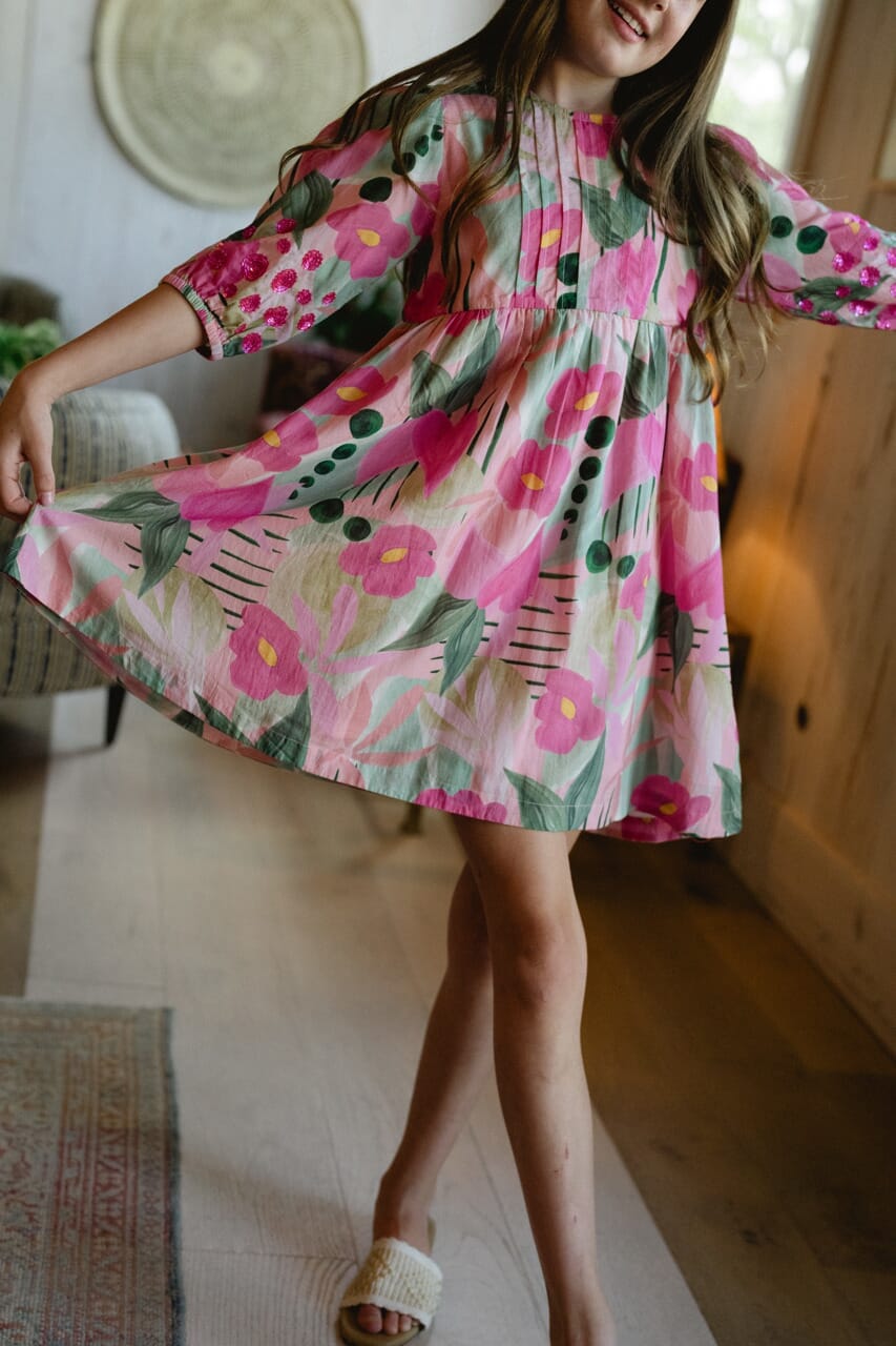 Girls Eva Dress - Frosted Blush