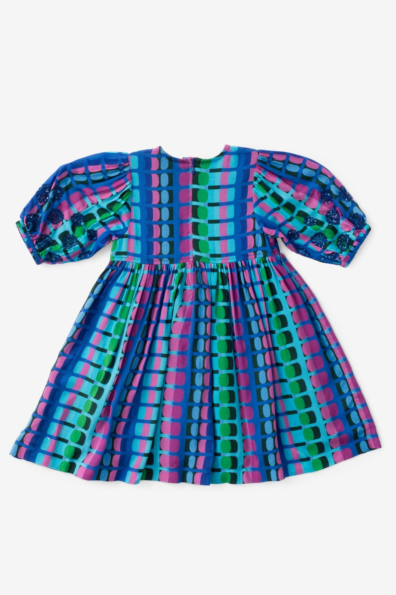 Girls Eva Dress - Jade Geo