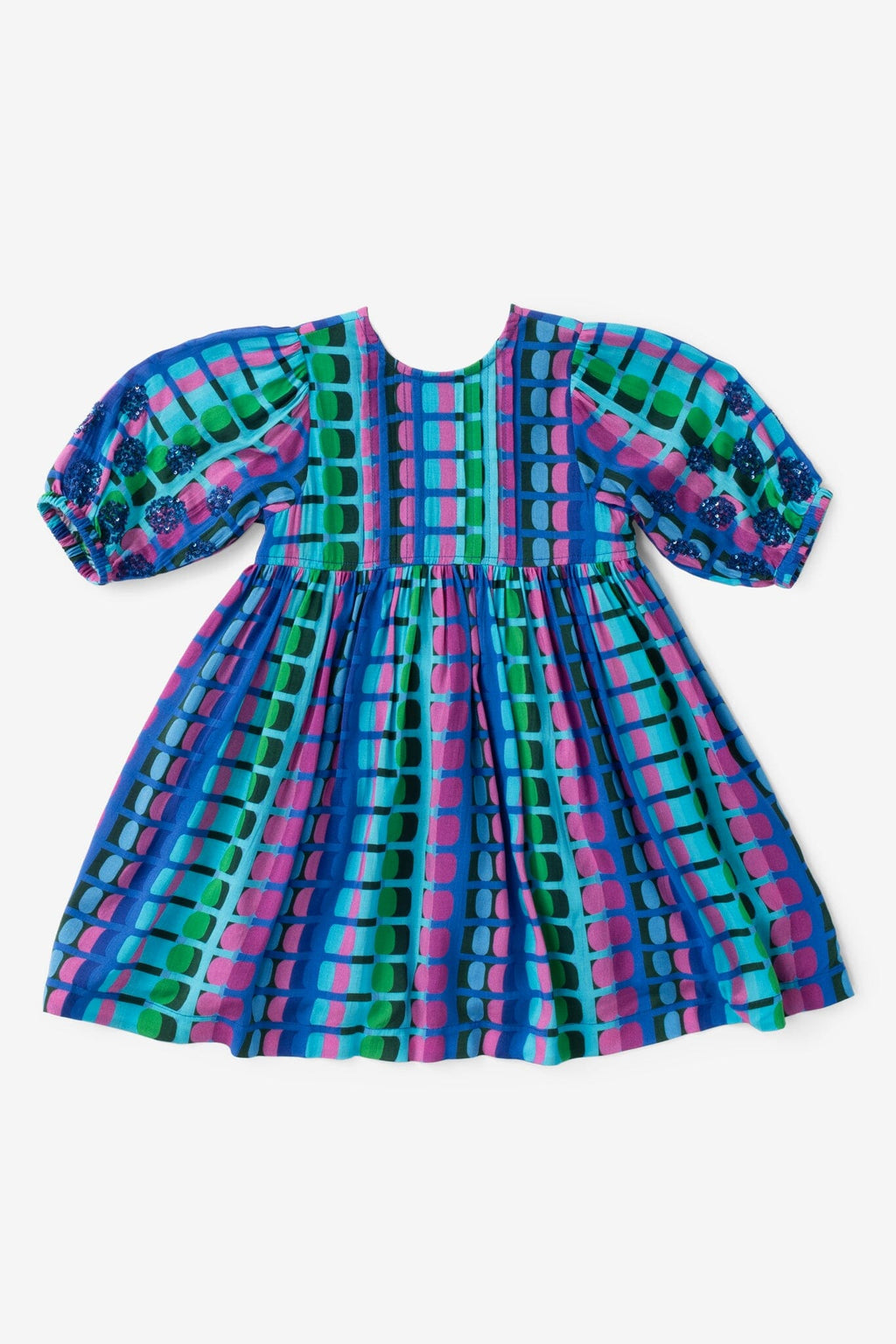 Girls Eva Dress - Jade Geo
