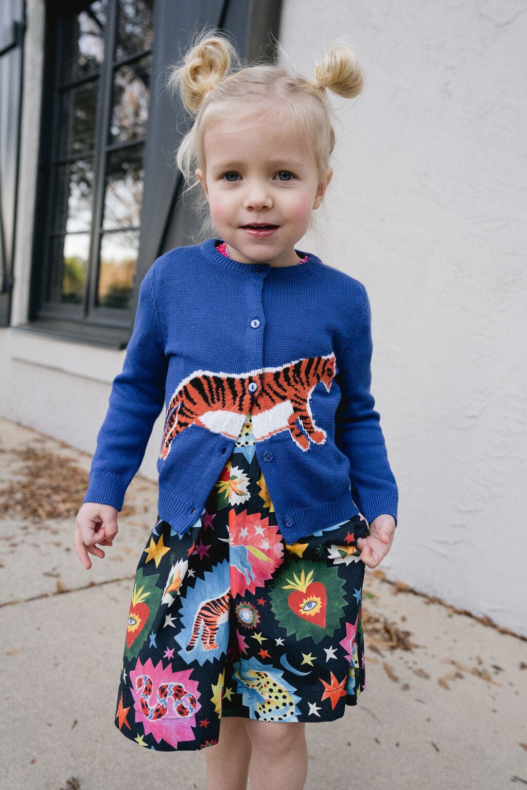 Girls Evelyn Cardigan - Tiger