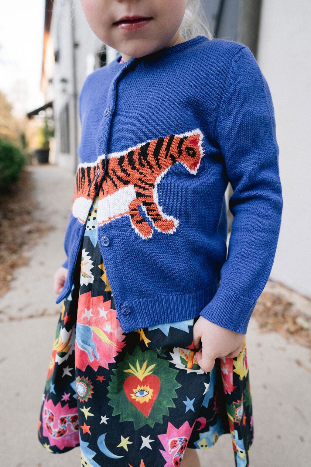 Girls Evelyn Cardigan - Tiger