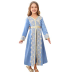 Girls Lace Trim Kaftan Dress | Elegant Kids Formal Abaya(MKG018) La Vie Bien Girls Lace Trim Kaftan Dress | Elegant Kids Formal Abaya(MKG018)