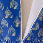 Girls Royal Blue Printed Kaftan Dress(MKG023)