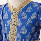 Girls Royal Blue Printed Kaftan Dress(MKG023) La Vie Bien Girls Royal Blue Printed Kaftan Dress(MKG023)