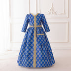 Girls Royal Blue Printed Kaftan Dress(MKG023) La Vie Bien Girls Royal Blue Printed Kaftan Dress(MKG023)