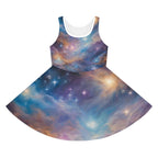 Girls' Sleeveless Galaxy Sundress by Printify