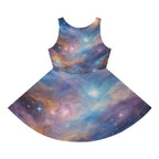 Girls' Sleeveless Galaxy Sundress by Printify