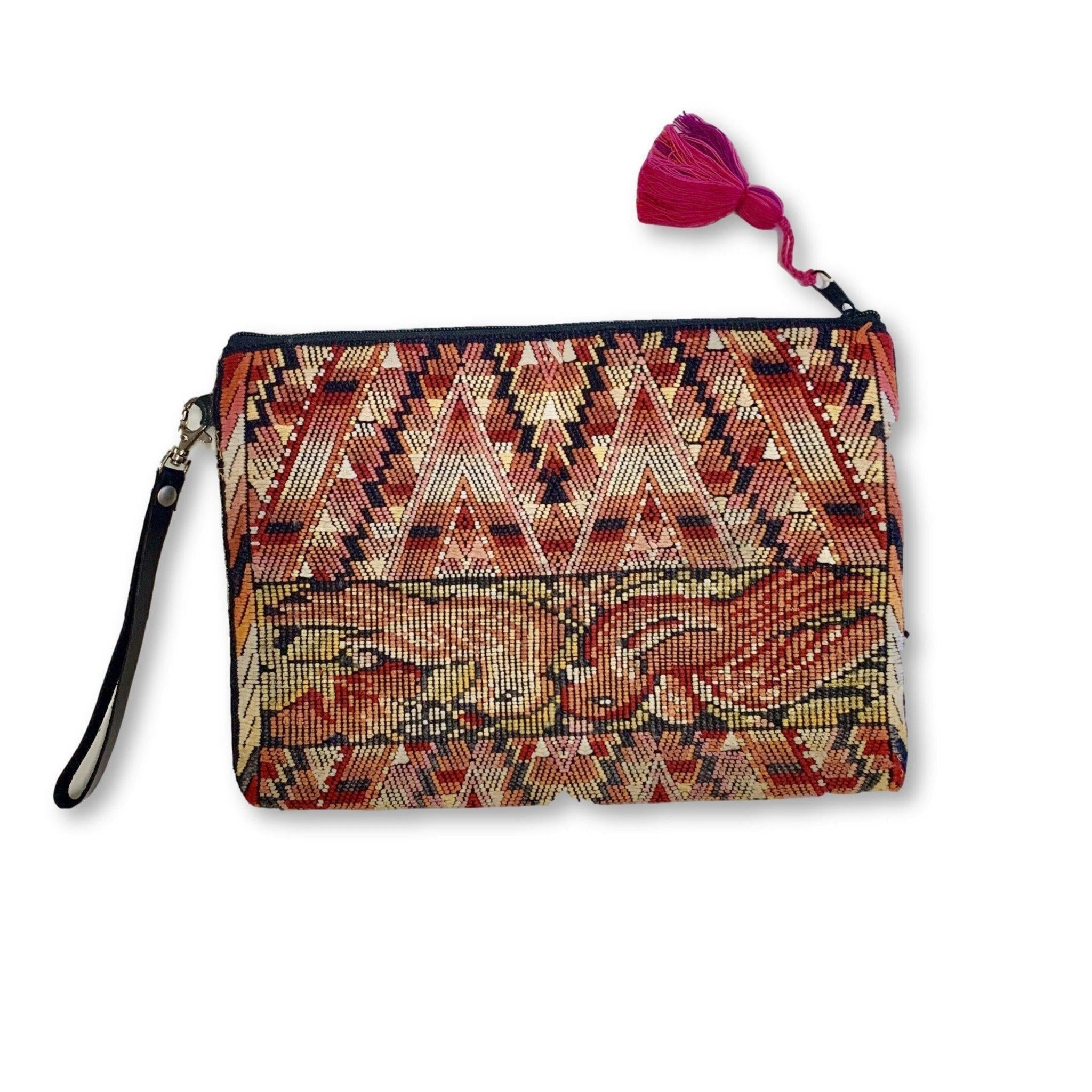 Gitana Huipil Upcycled Wristlet - Guatemala Bags La Vie Bien Gitana Huipil Upcycled Wristlet - Guatemala