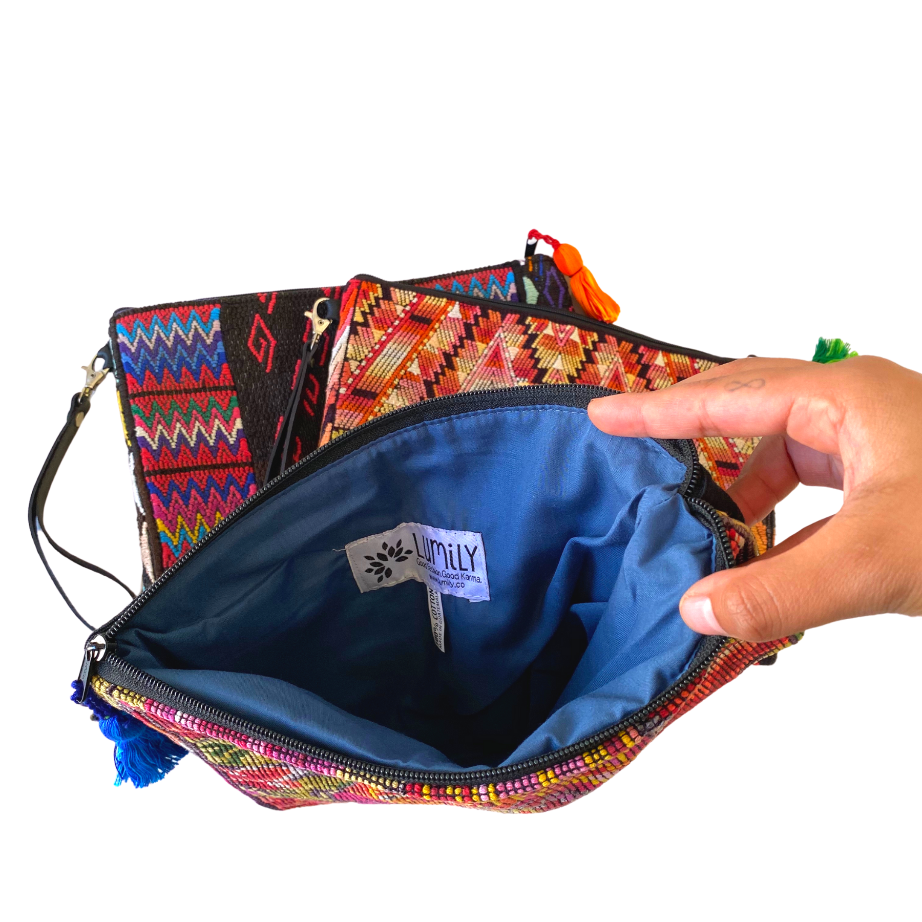 Gitana Huipil Upcycled Wristlet - Guatemala Bags La Vie Bien Gitana Huipil Upcycled Wristlet - Guatemala