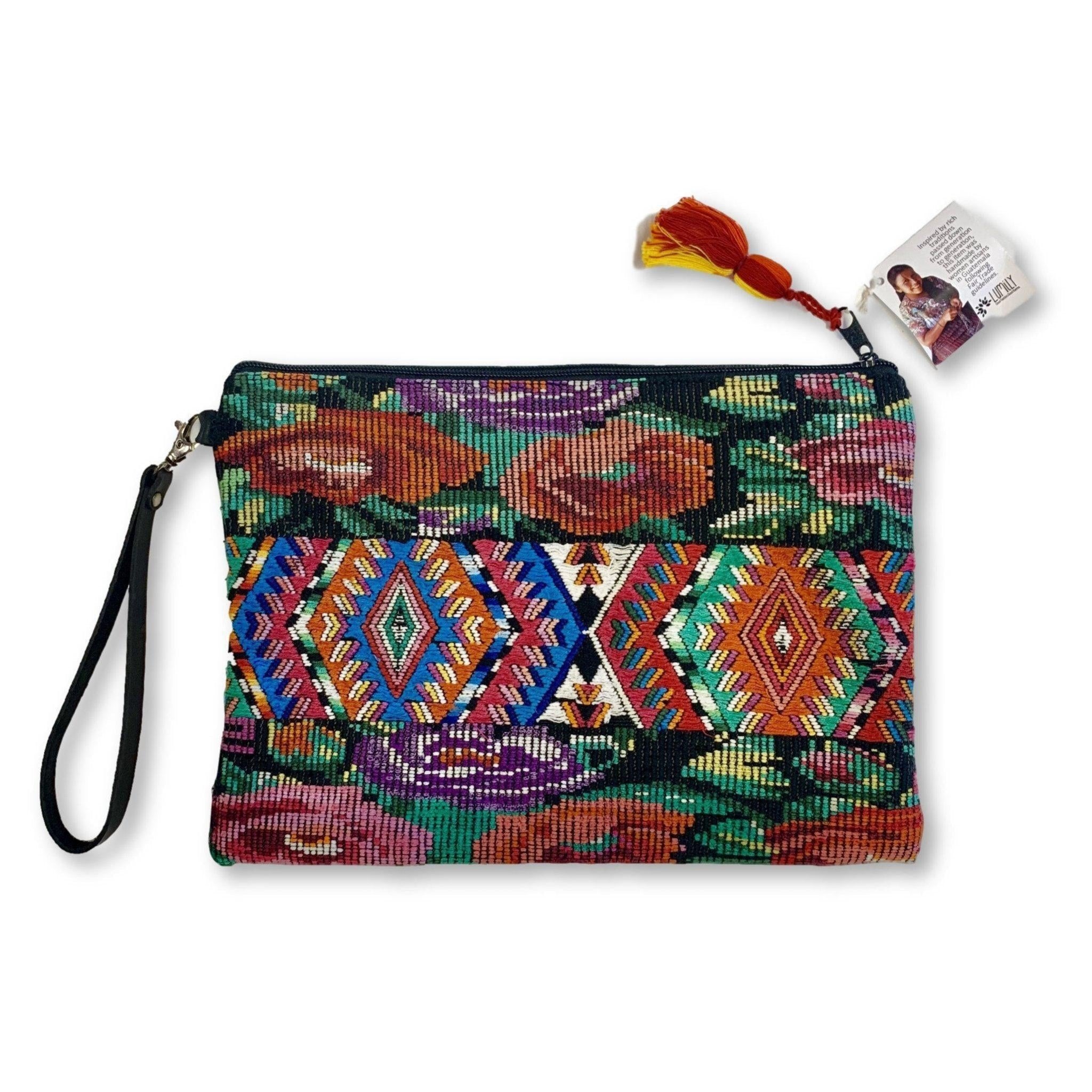 Gitana Huipil Upcycled Wristlet - Guatemala Bags La Vie Bien Gitana Huipil Upcycled Wristlet - Guatemala