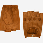 Giuseppe (cognac) - Italian lambskin fingerless leather driving gloves winter gloves La Vie Bien Giuseppe (cognac) - Italian lambskin fingerless leather driving gloves