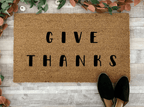 Give Thanks Fall Doormat by Nickel Designs Custom Doormats