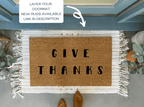 Give Thanks Fall Doormat by Nickel Designs Custom Doormats