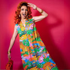 Glam Maxi House Dress in Rainbow Landscape Maxi dress La Vie Bien Glam Maxi House Dress in Rainbow Landscape