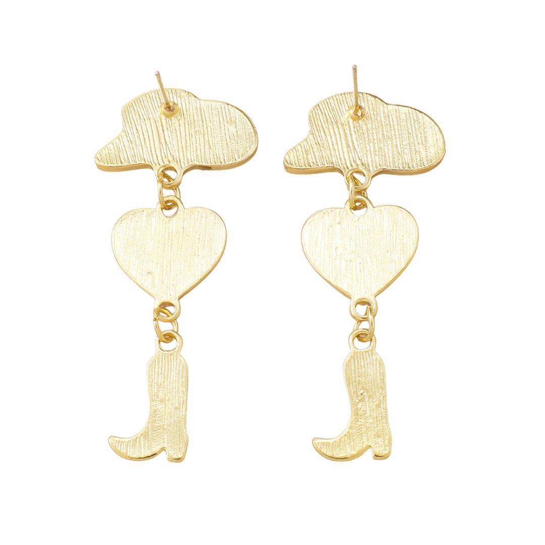 Glamour Cowgirl Boot and Hat Dangle Earrings