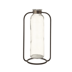 Glass Bud Vase in Metal Stand by White Cliff Studio