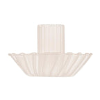 Glass Candle Holder in Cream | Aesthetic Tinted Candle Sticks Glass Taper Candlestick Base by The Bullish Store