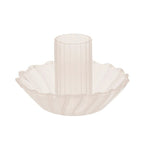 Glass Candle Holder in Cream | Aesthetic Tinted Candle Sticks Glass Taper Candlestick Base by The Bullish Store