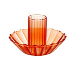 Glass Candle Holder in Red | Aesthetic Tinted Glass Taper Candle Sticks Candlestick Base by The Bullish Store