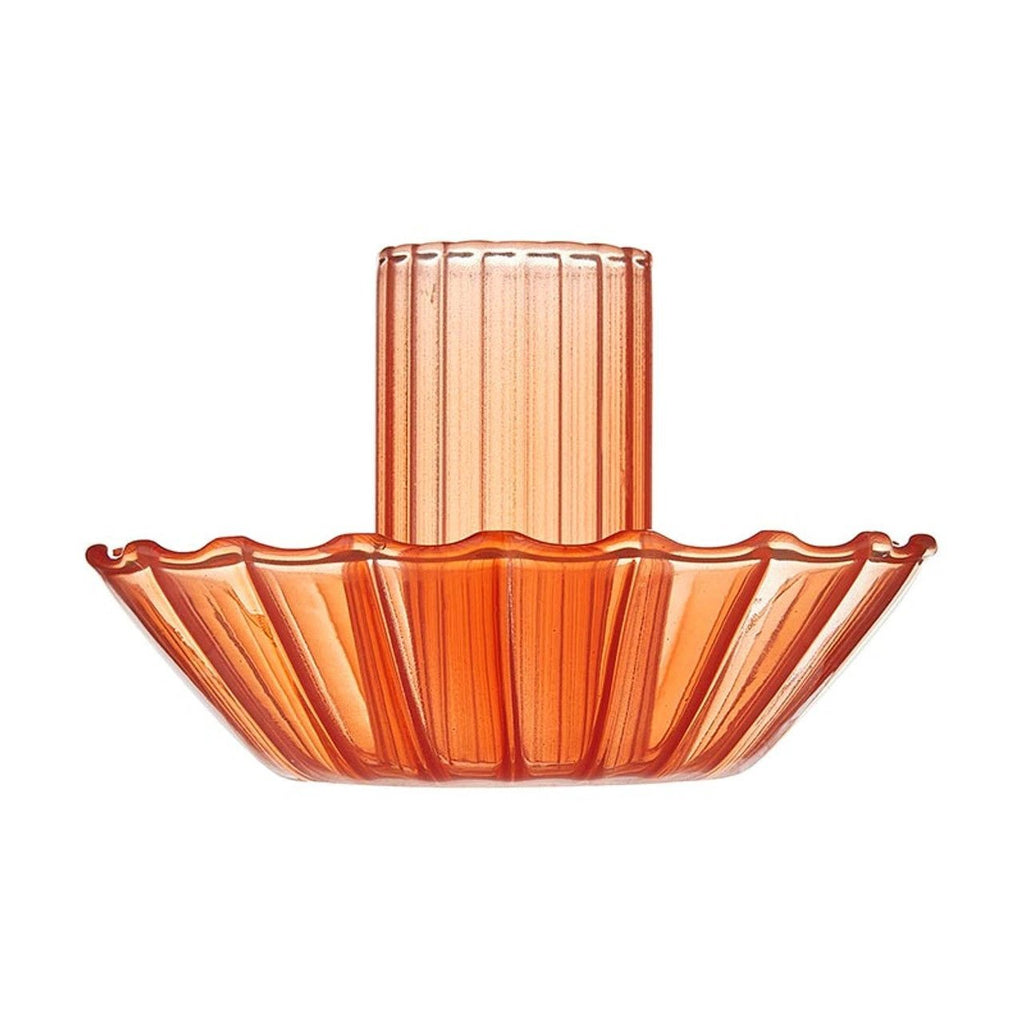 Glass Candle Holder in Red | Aesthetic Tinted Glass Taper Candle Sticks Candlestick Base by The Bullish Store