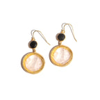 Glass Coin of Athens Motif Double Drop Earrings JEWELRY La Vie Bien Glass Coin of Athens Motif Double Drop Earrings