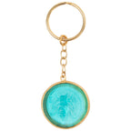 Glass Coin of Ephesos Key Ring (Teal Tone) JEWELRY La Vie Bien Glass Coin of Ephesos Key Ring (Teal Tone)
