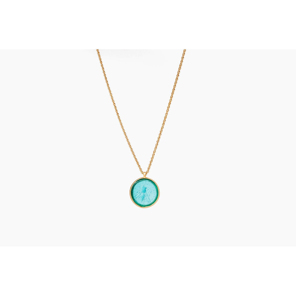 Glass Coin of Ephesos Motif Pendant Necklace JEWELRY La Vie Bien Glass Coin of Ephesos Motif Pendant Necklace