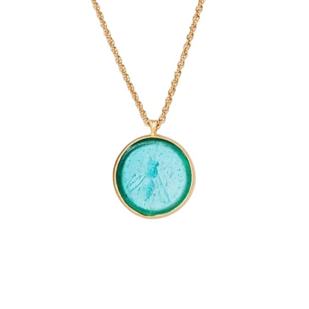 Glass Coin of Ephesos Motif Pendant Necklace JEWELRY La Vie Bien Glass Coin of Ephesos Motif Pendant Necklace