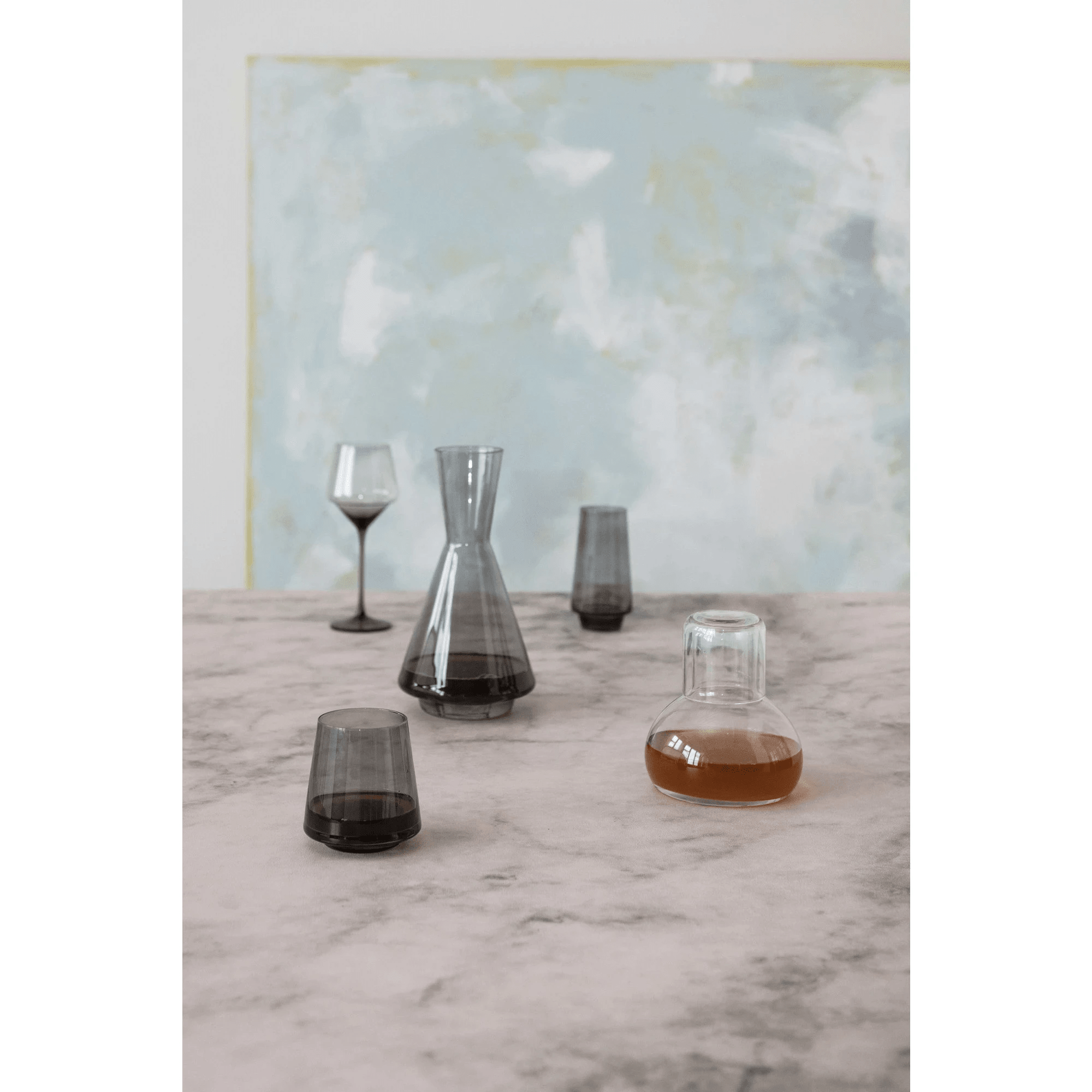 Glass Decanter, Smoke Color by White Cliff Studio
