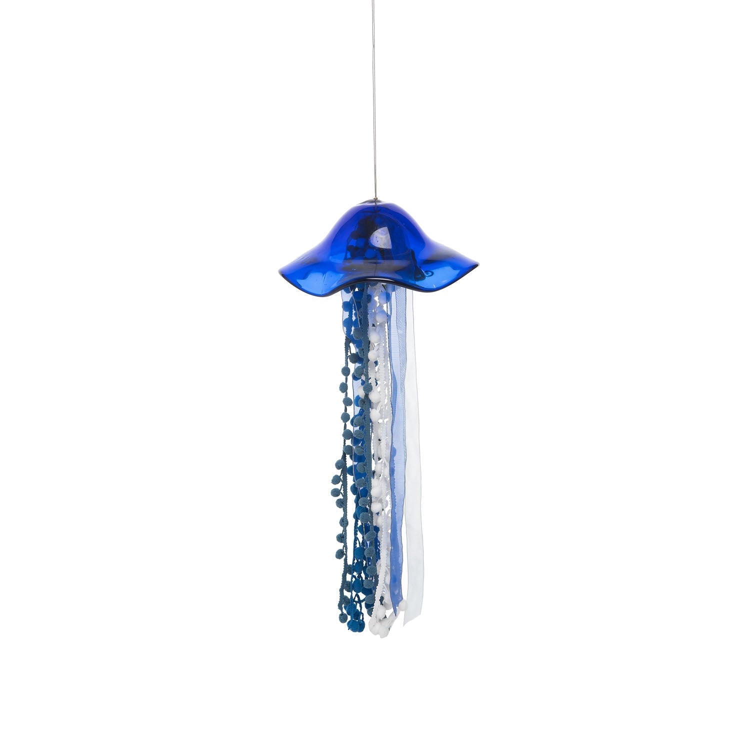 Glass Jellyfish Suncatcher with Ribbon Trim Accent Decor La Vie Bien Glass Jellyfish Suncatcher with Ribbon Trim