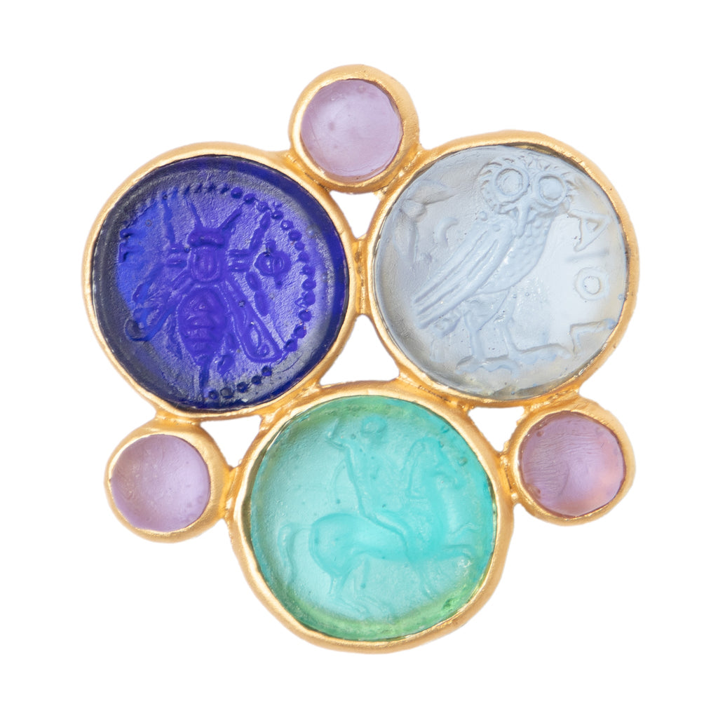 Glass Multi-Coin Brooch JEWELRY La Vie Bien Glass Multi-Coin Brooch