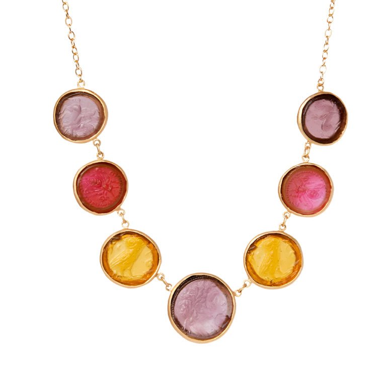 Glass Multi-Coin Motif Necklace JEWELRY La Vie Bien Glass Multi-Coin Motif Necklace