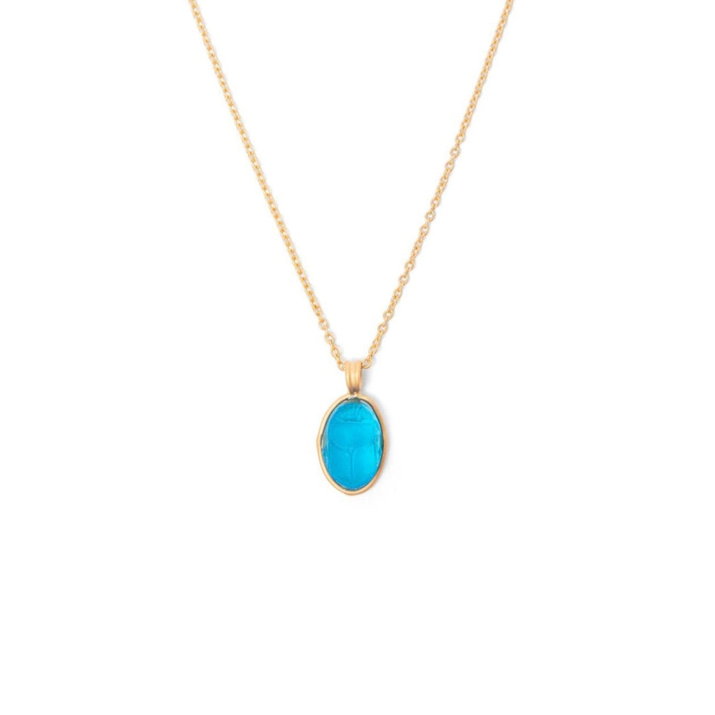 Glass Scarab Pendant Necklace JEWELRY La Vie Bien Glass Scarab Pendant Necklace