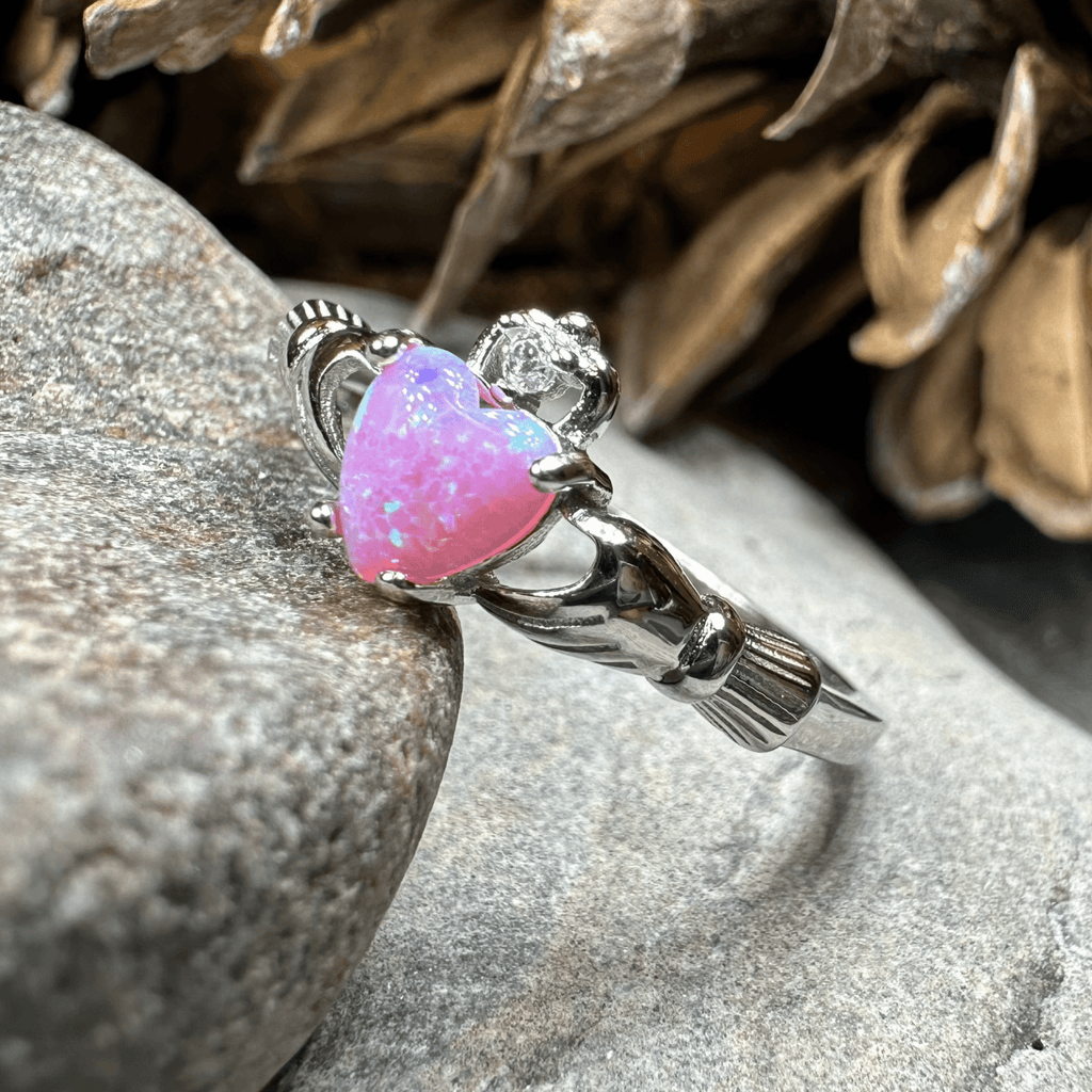 Glencora Pink Opal Claddagh Ring Ring La Vie Bien Glencora Pink Opal Claddagh Ring