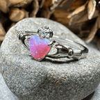 Glencora Pink Opal Claddagh Ring Ring La Vie Bien Glencora Pink Opal Claddagh Ring