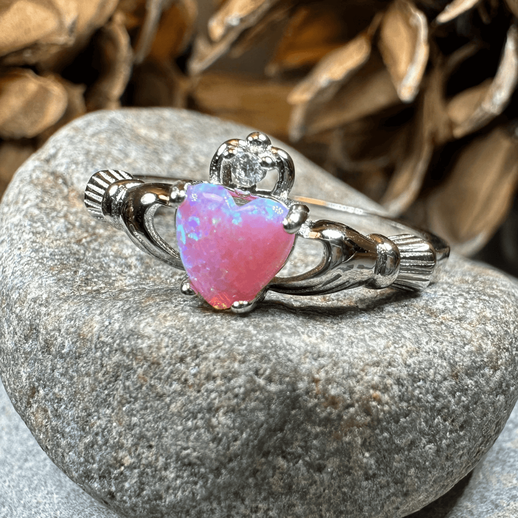 Glencora Pink Opal Claddagh Ring Ring La Vie Bien Glencora Pink Opal Claddagh Ring