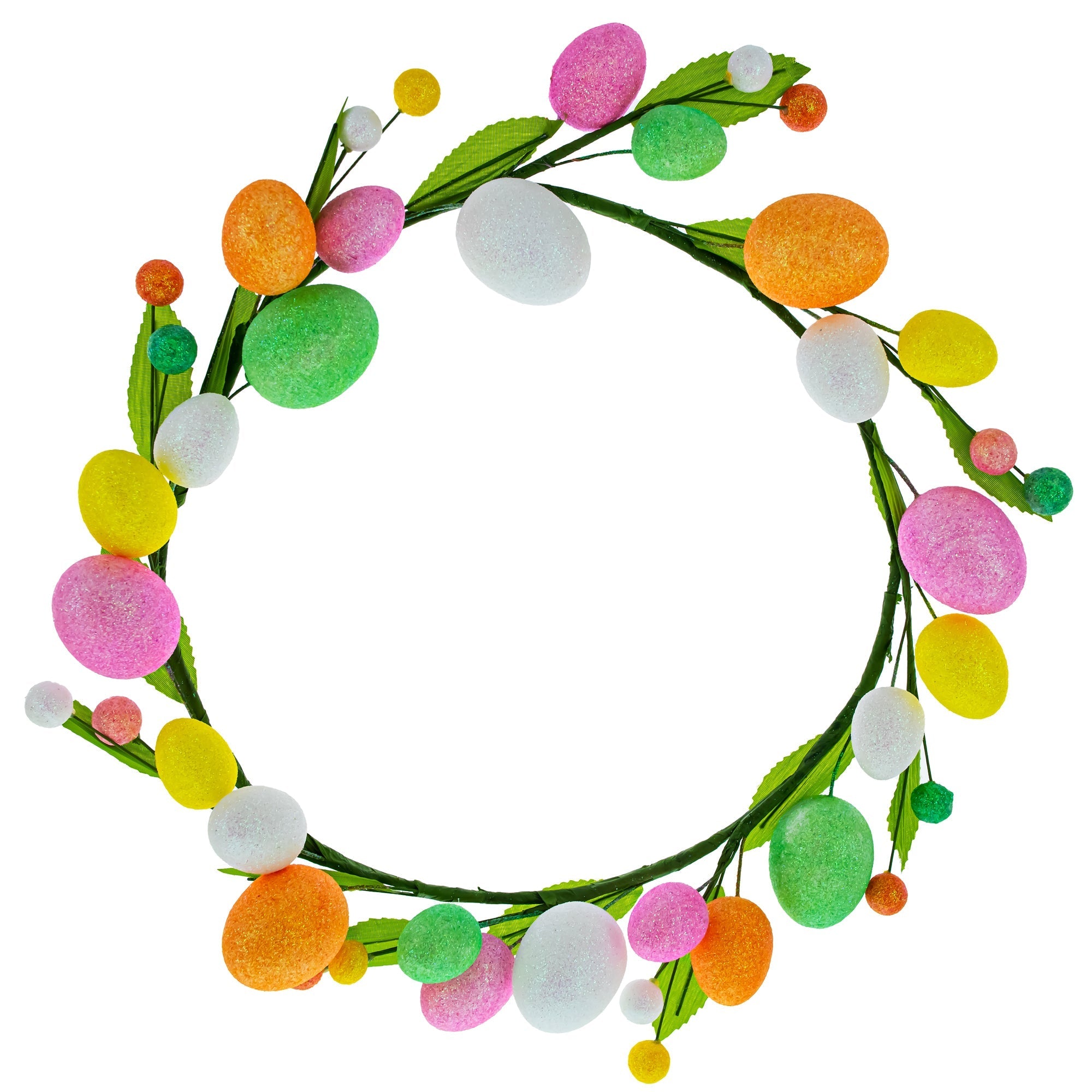 Glistening Easter Egg Wreath with Multicolor Glistening Detail Easter > Wreaths La Vie Bien Glistening Easter Egg Wreath with Multicolor Glistening Detail