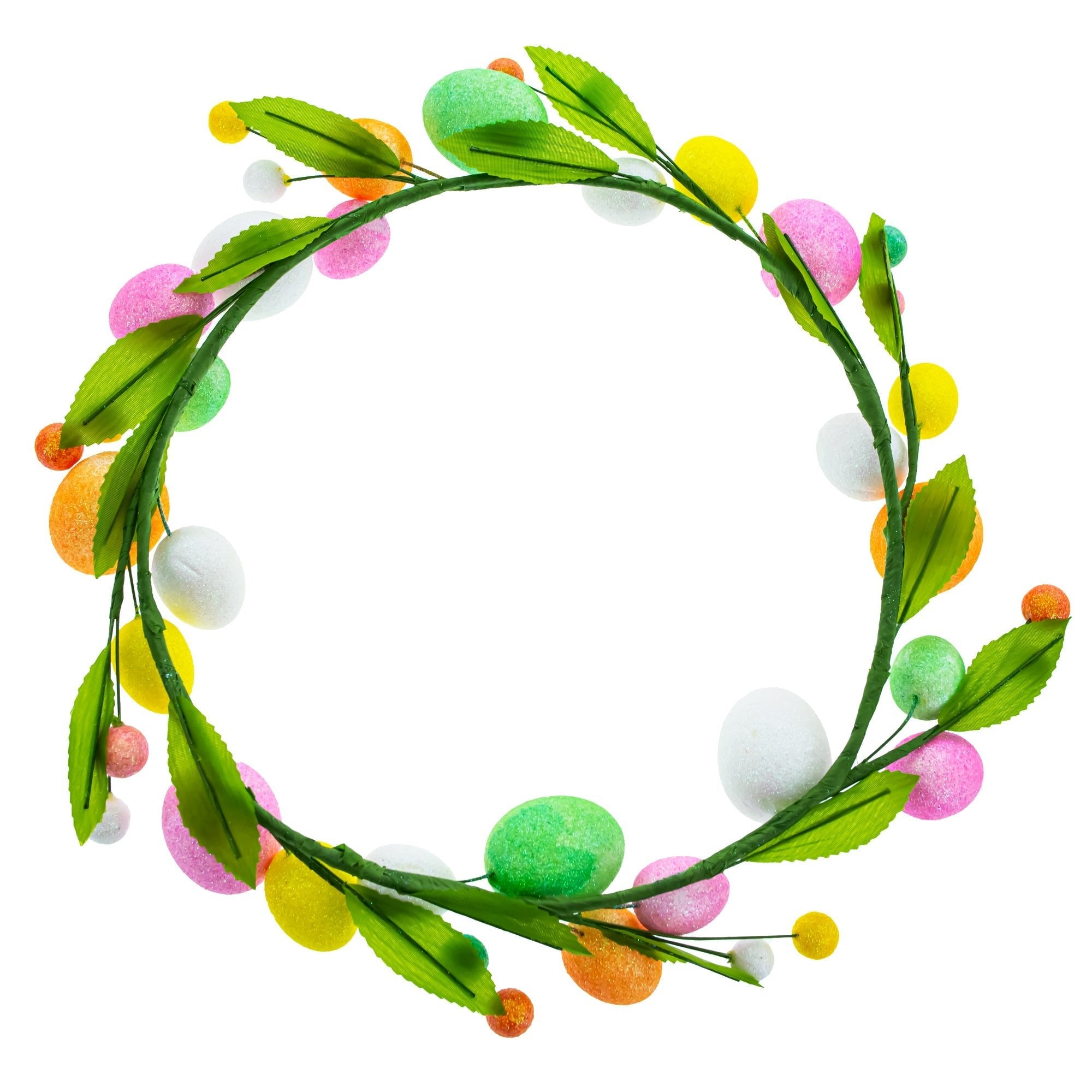 Glistening Easter Egg Wreath with Multicolor Glistening Detail Easter > Wreaths La Vie Bien Glistening Easter Egg Wreath with Multicolor Glistening Detail