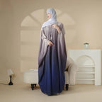 Glitter Gradient Polyester Abaya Set 4-Piece (MOA036) La Vie Bien Glitter Gradient Polyester Abaya Set 4-Piece (MOA036)