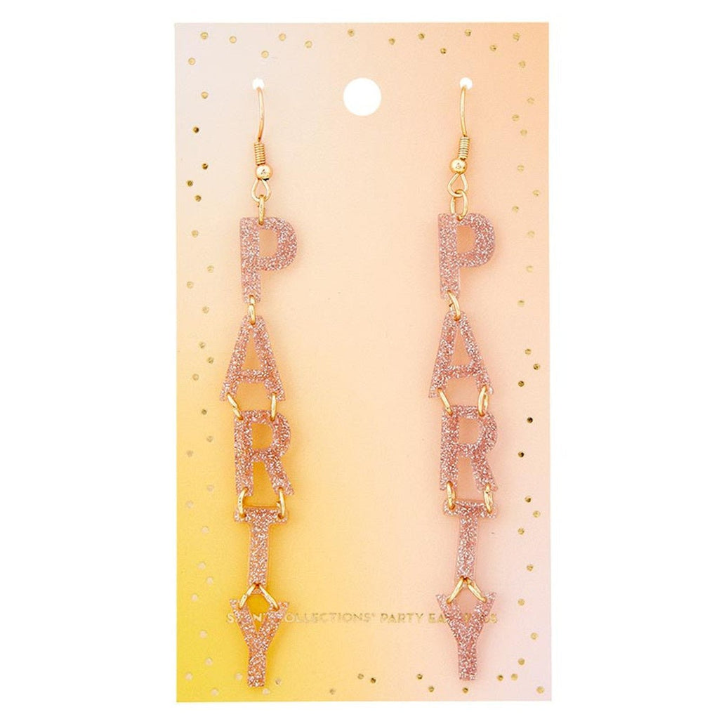 Glittery Party Letter Hook Earrings | Dangle Acrylic Fashion Jewelry