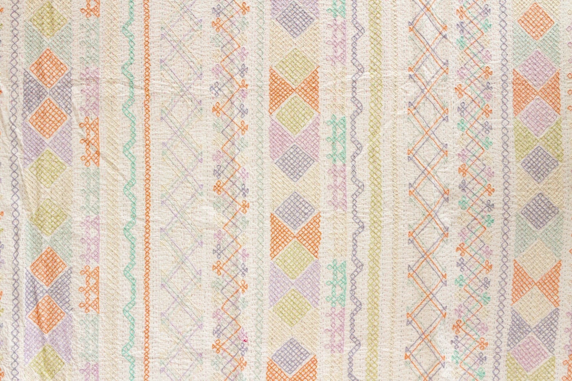 Global Eclectic Hand - stitched Cotton Kantha Bedcover
